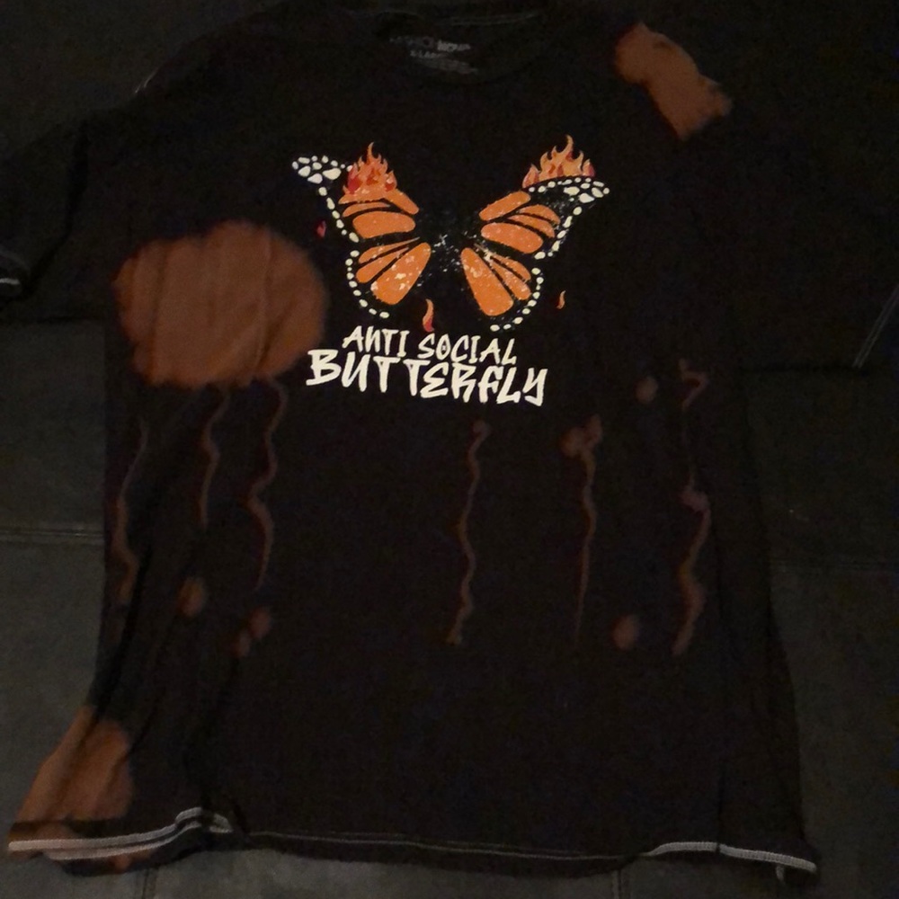 Acid Washed Graphic Tee “Antisocial Butterfly”
